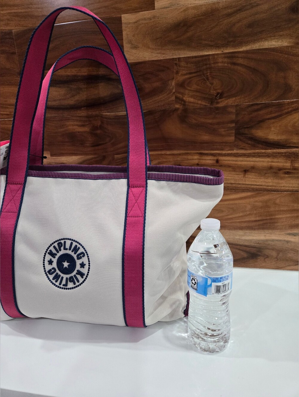 Kipling Tote Bag Beige & Pink Large PARK - Picture 3 of 15